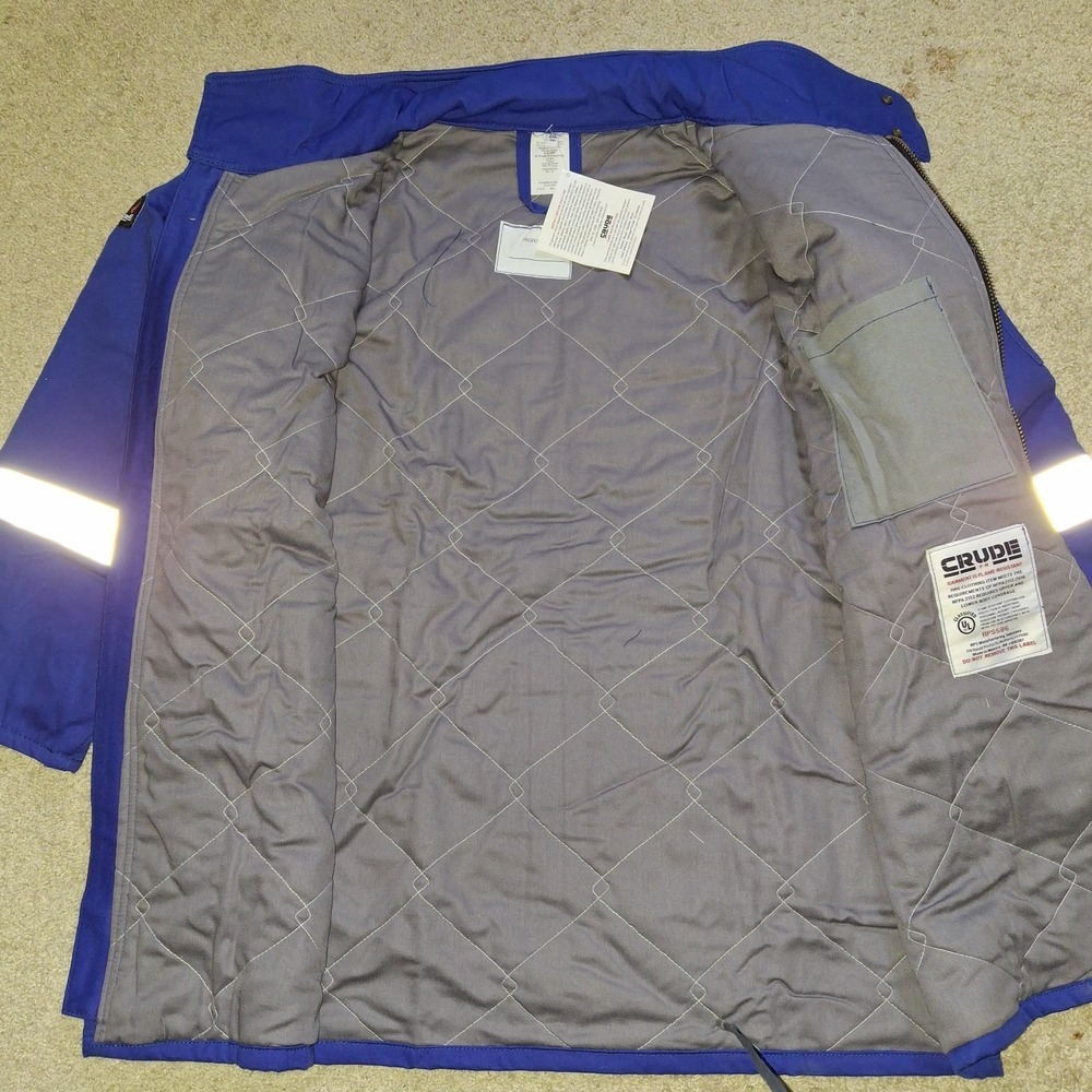 Crude FR Insulated Work Jacket 2XL TALL CAT2 ATPV12 2112 Quilt Lined RPS 586 - Picture 9 of 16